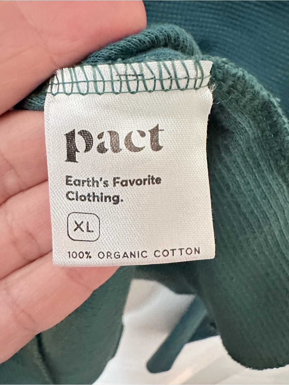 Pact L Green organic cotton 1/2 button waffle long sleeve casual tunic boho - Picture 4 of 10